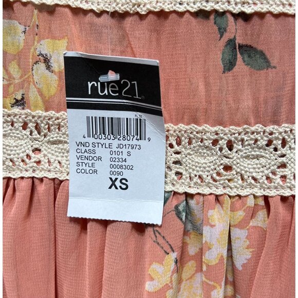 Rue 21 - Women's Summer Sleeveless High Low Hem Ruffle Floral Dress - Pink - XS - Picture 8 of 16